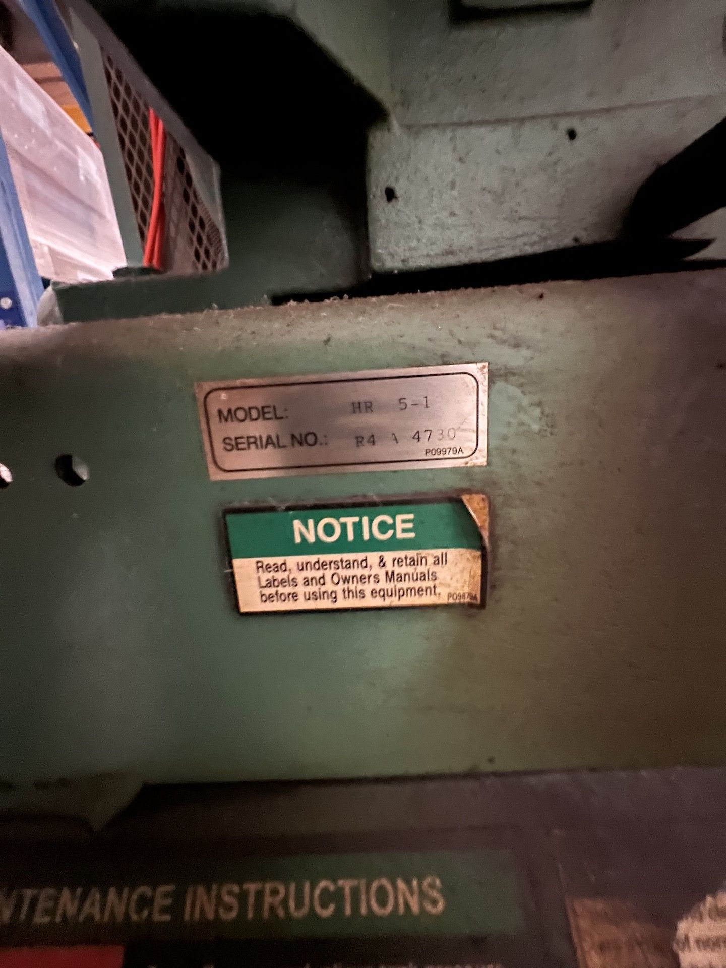 CHAMPION AIR COMPRESSOR, MODEL HR 5-1 (NOT CURRENTLY OPERATIONAL / NOT WORKING) - Image 13 of 13
