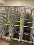 (4) BAKING RACKS, HOLDS 20 PANS, OVERALL DIMS.: APROX. 28" L x 21" W x 70" H (LOCATED IN CALLERY,