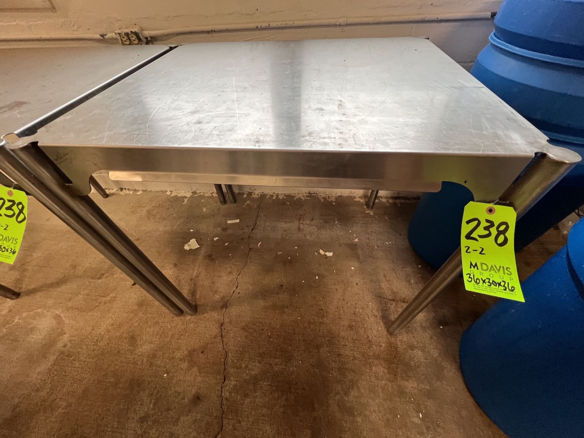 (2) S/S TABLES, APPROX. 36 IN. L X 30 IN. W X 36 IN. H - Image 4 of 4