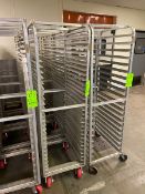(4) BAKING RACKS, HOLDS 20 PANS, OVERALL DIMS.: APROX. 28" L x 21" W x 70" H (LOCATED IN CALLERY,