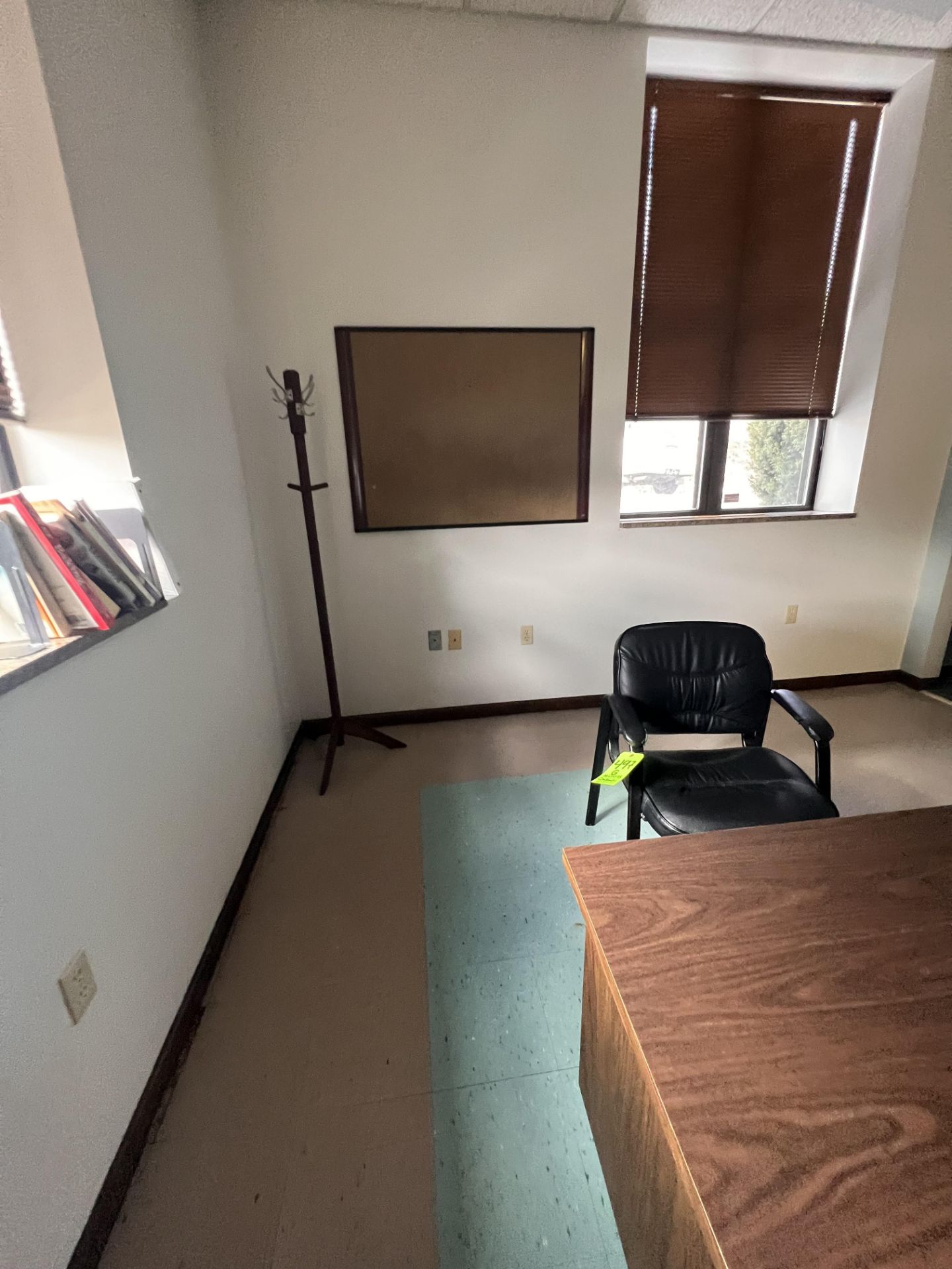 CONTENTS OF OFFICE, INCLUDES DESK, CHAIRS, AND COAT RACK, DOES NOT INCLUDE PHONE - Image 5 of 5