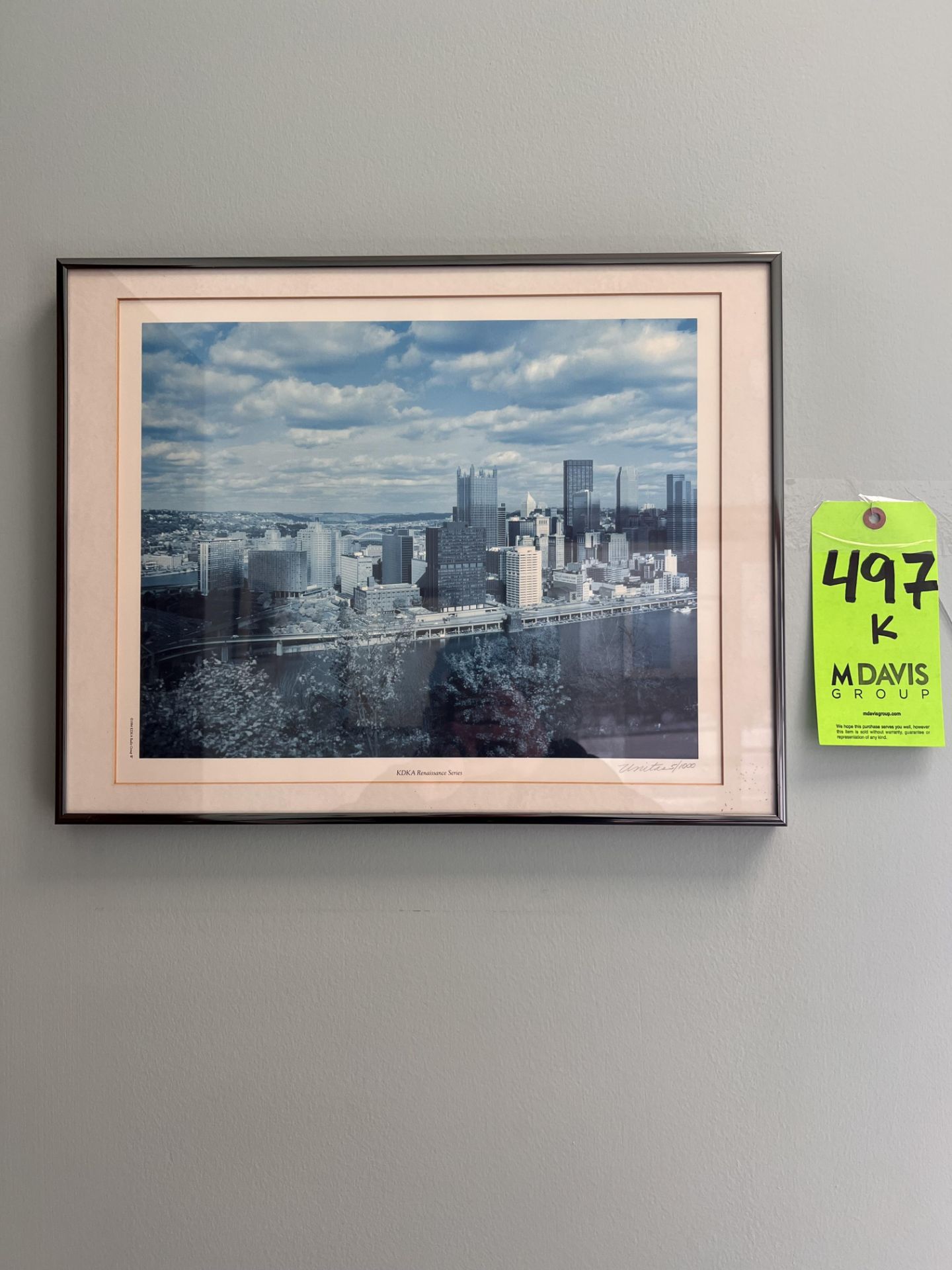 FRAMED PHOTO OF DOWNTOWN PITTSBURGH FROM KDKA RENAISSANCE SERIES