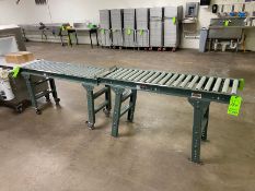 (2) SECTIONS OF ROLLER CONVEYOR, 1-SECTION MOUNTED ON CASTERS, APROX. 60” L SECTIONS (LOCATED IN