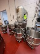 HOBART MIXER, MODEL Q1401, S/N 11-340-0, 140 QUART, WITH BEATER ATTACHMENT, MIXING BOWL AND DOLLY