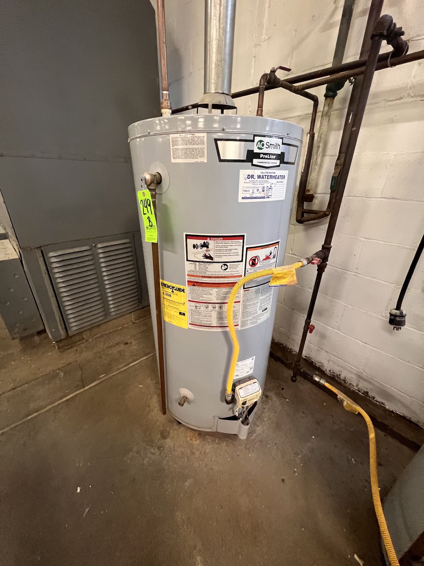 2019 AC SMITH NATURAL GAS WATER HEATER, MODEL FCG-75 400, S/N 100279887