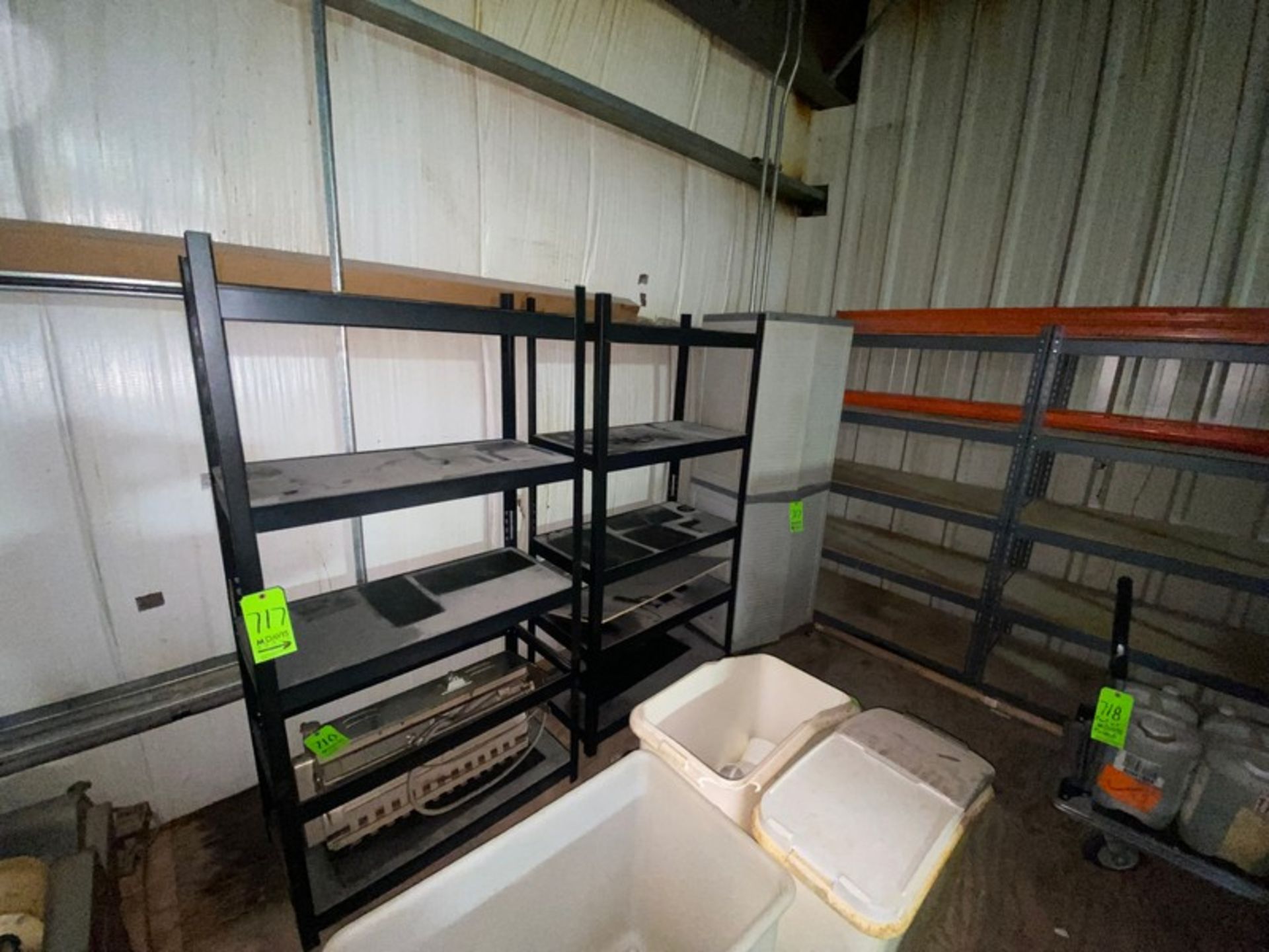 (2) SHELVING UNITS, WITH (1) PLASTIC LOCKER UNIT (LOCATED IN HERMINIE, PA)