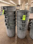 (12) RUBBERMAID BRUTE 32 GALLON TRASH CANS