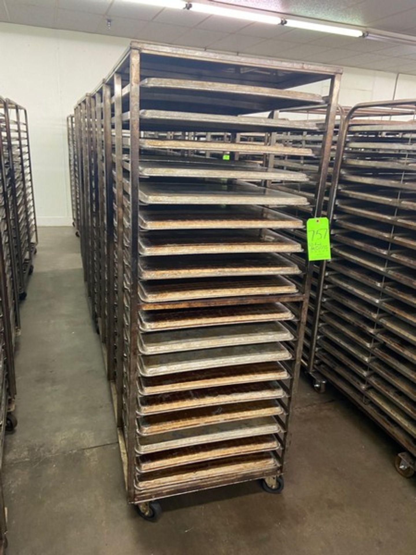 (4) PORTABLE DOUBLE SIDED BAKING PAN RACKS, MOUNTED ON CASTERS (LOCATED IN HERMITAGE, PA) - Image 2 of 3