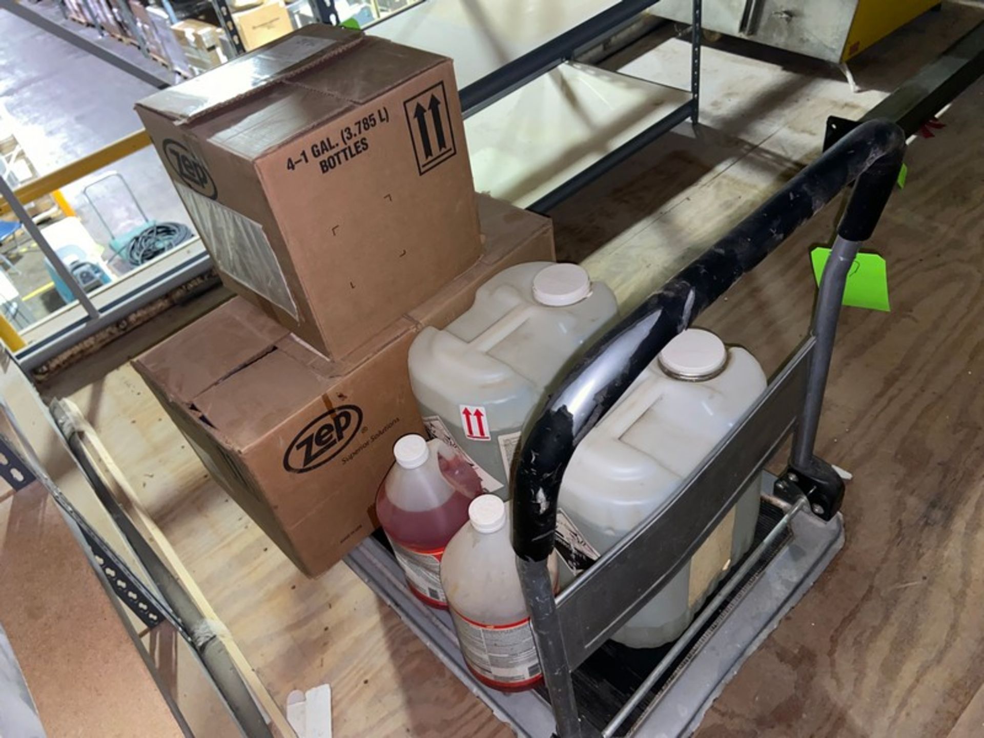 LOT OF ASSORTED DISINFECTANT CLEANER WITH PORTABLE CART, WITH RUBBER WHEELS (LOCATED IN HERMINIE, - Image 3 of 3