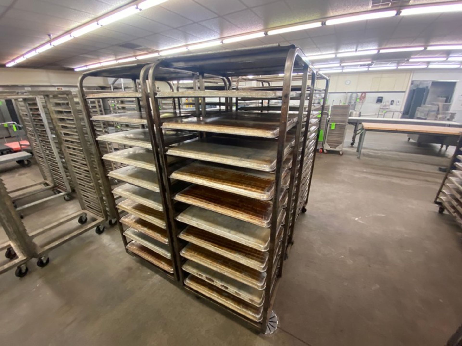 (4) PORTABLE DOUBLE SIDED BAKING PAN RACKS, MOUNTED ON CASTERS (LOCATED IN HERMITAGE, PA) - Image 3 of 3