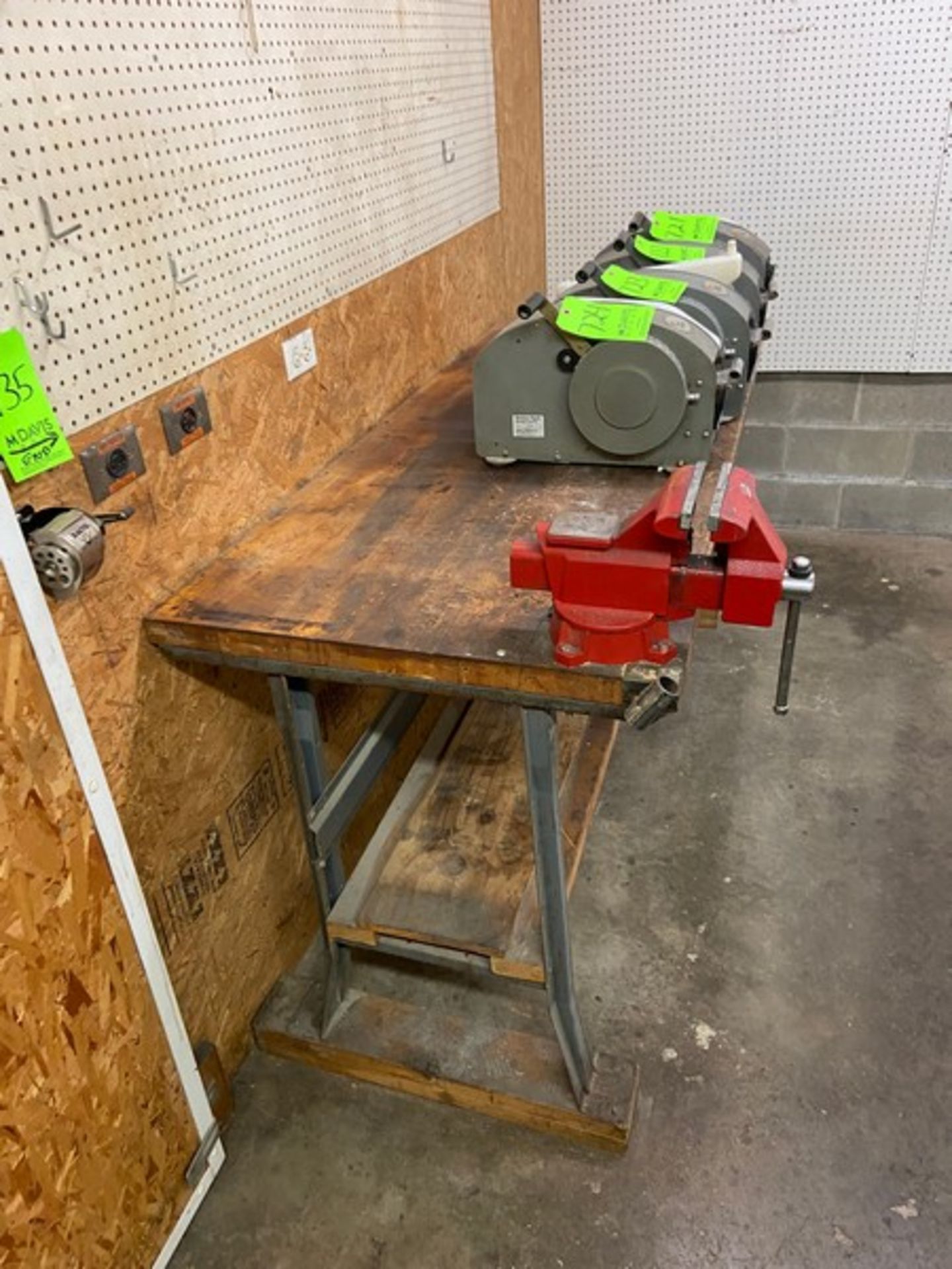 WOODEN SHOP TABLE, WITH WILTON VISE, WITH BOTTOM SHELF (LOCATED IN HERMINIE, PA) - Image 3 of 3