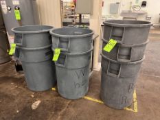 (7) RUBBERMAID BRUTE 44 GALLON TRASH CANS