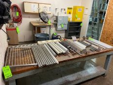 LOT OF ASSORTED SHEETER PARTS, INCLUDES ROLLS, GUARDS, CUTTERS, & OTHER PARTS PRESENT (SEE