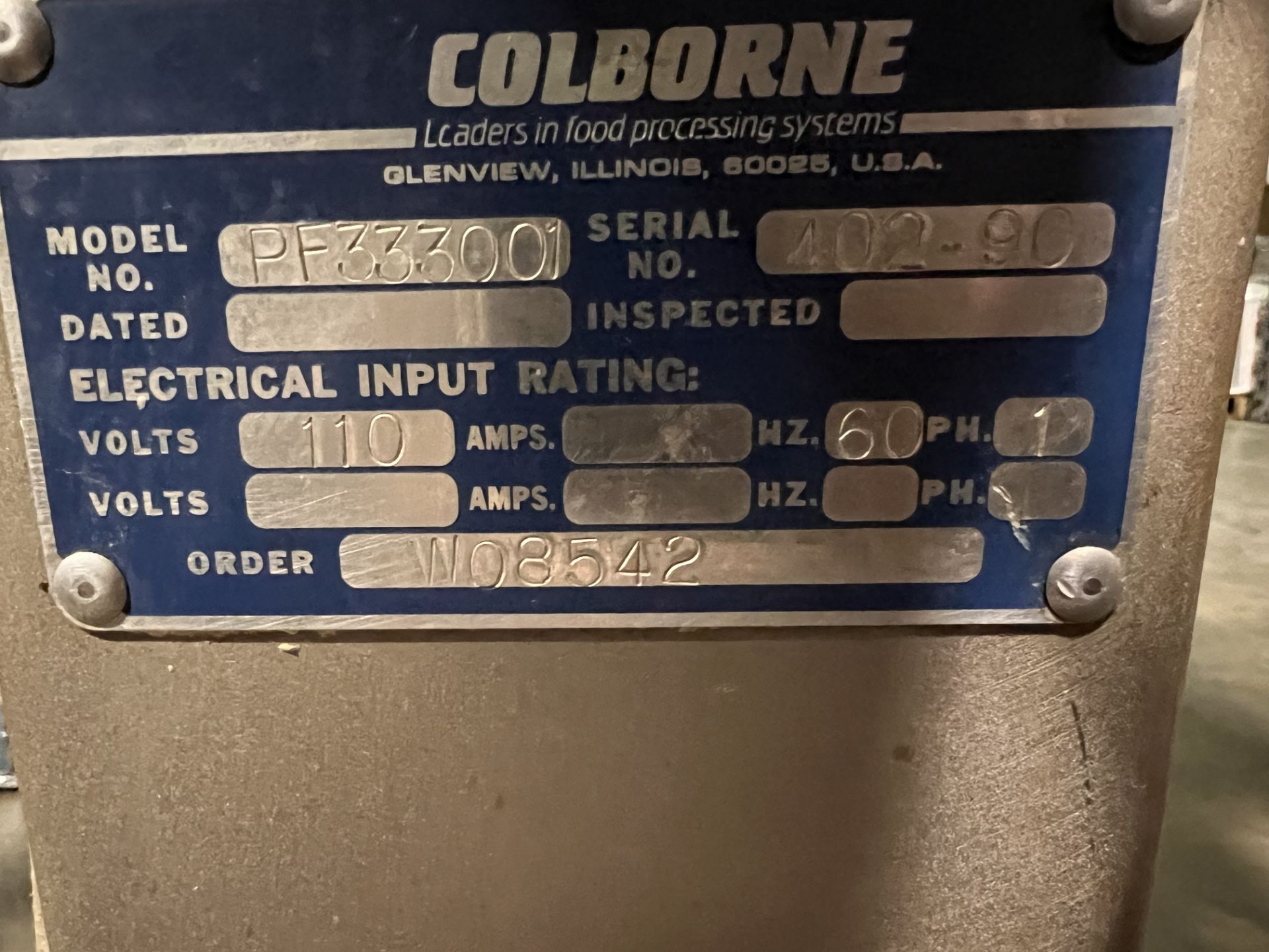 COLBORNE S/S PORTABLE DEPOSITOR, MODEL PF333001, S/N 402-90, 110 V - Image 6 of 12