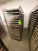 (2) PORTABLE DOUBLE SIDED BAKING PAN RACKS, MOUNTED ON CASTERS (LOCATED IN HERMITAGE, PA)