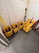 JANITORIAL SUPPLIES, INCLUDES MOP BUCKETS, MOPS, AND MORE