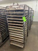 (3) DOUBLE SIDED PORTABLE BAKING PAN RACKS, MOUNTED ON CASTERS (LOCATED IN HERMITAGE, PA)