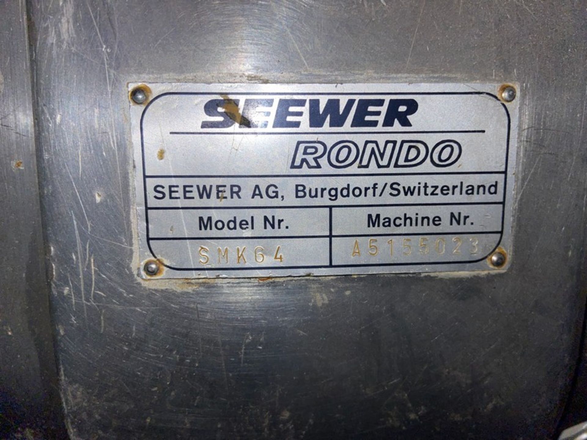 SEEWER RONDO SHEETER, M/N SMK64, S/N A515502, WITH S/S ROLLS & PALLET OF ASSORTED CONVEYORS (LOCATED - Image 3 of 7