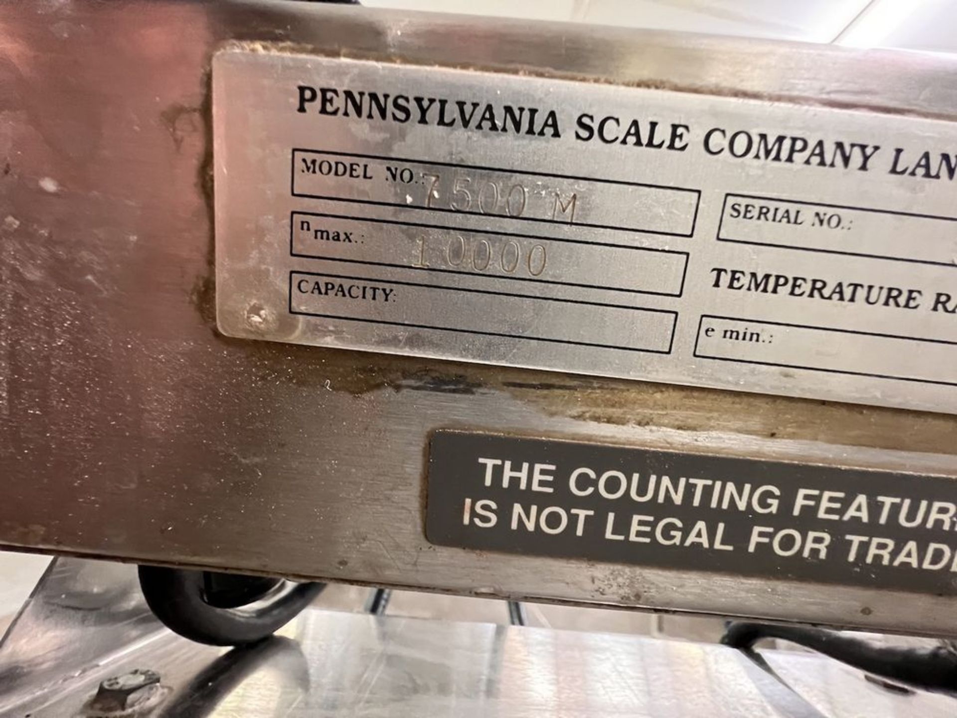 PENNSYLVANIA S/S DIGITAL SCALE, MODEL 7500 M - Image 2 of 4