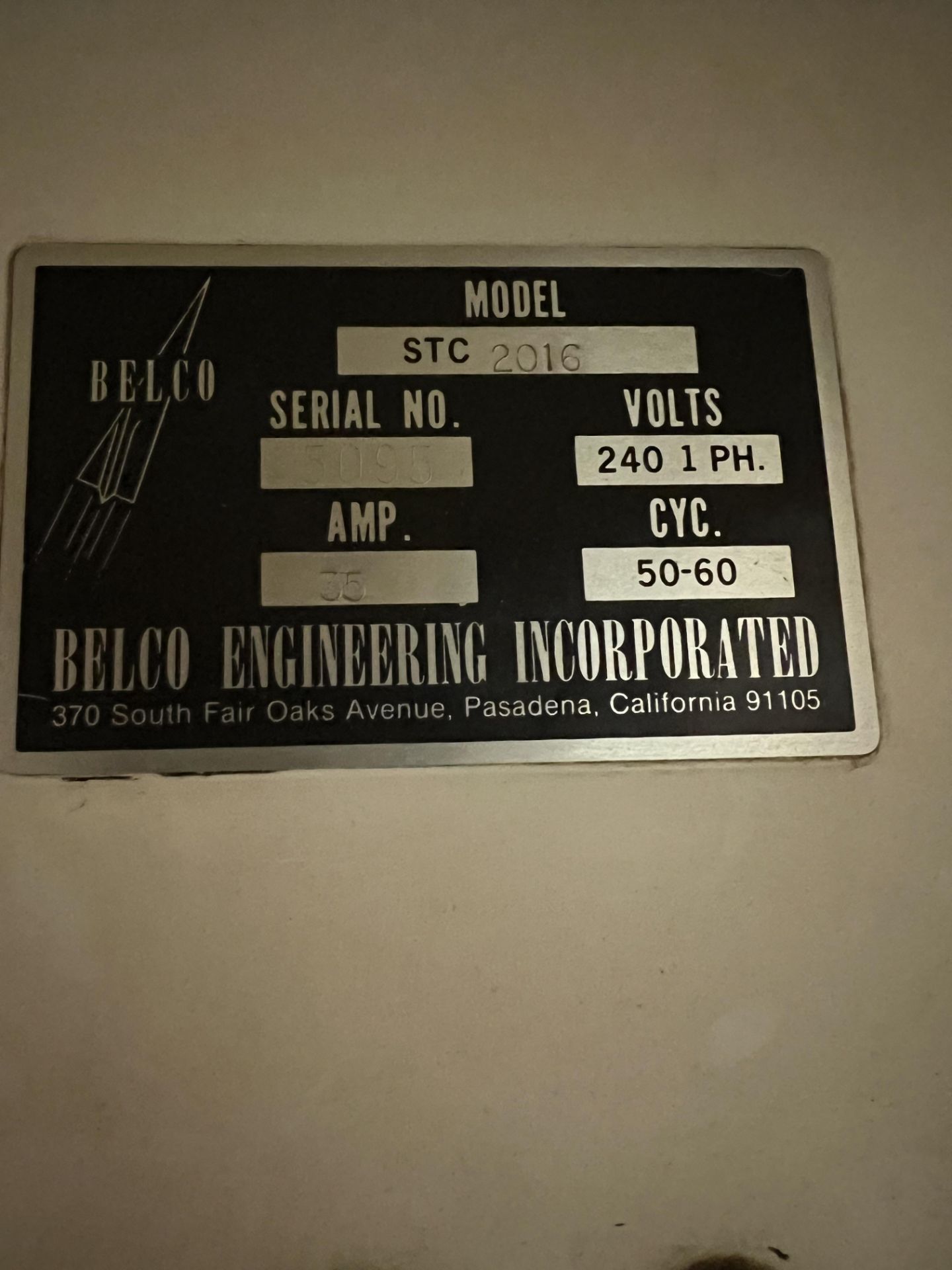 BELCO PORTABLE L-BAR SEALER WITH HEAT SHRINK TUNNEL, MODEL STC 2016, S/N 5095, 15 IN. W BELT, TUNNEL - Image 2 of 13