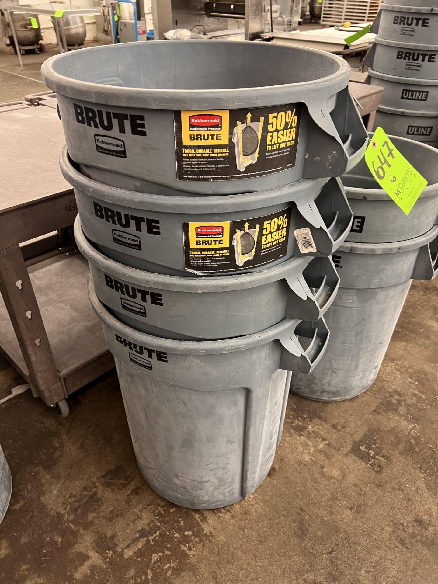 (6) RUBBERMAID BRUTE 32 GALLON TRASH CANS - Image 2 of 2