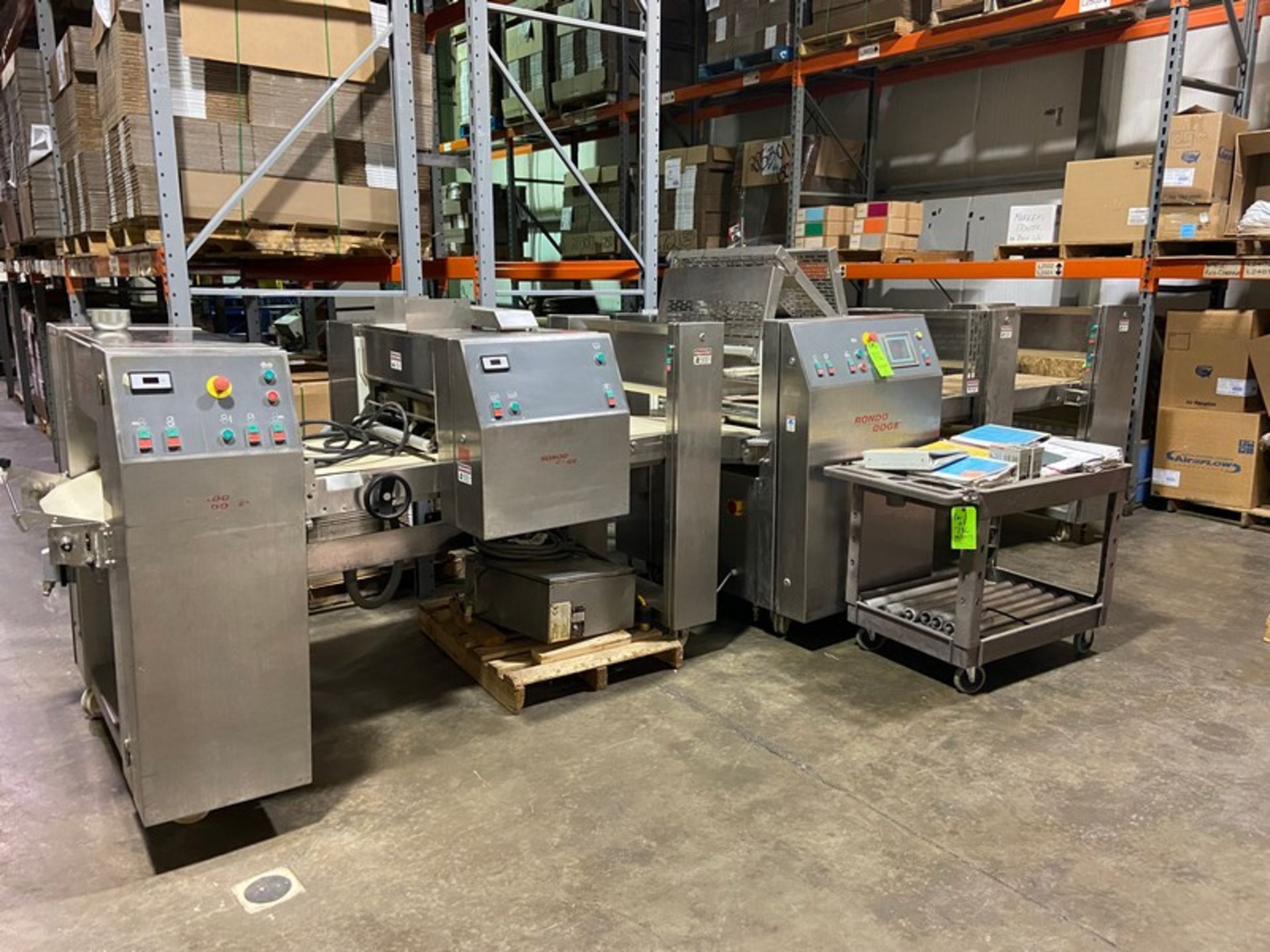 2008 RONDO DOGE SHEETING LINE, WITH CRATE OF CHANGE PARTS (LOCATED IN HERMINIE, PA)