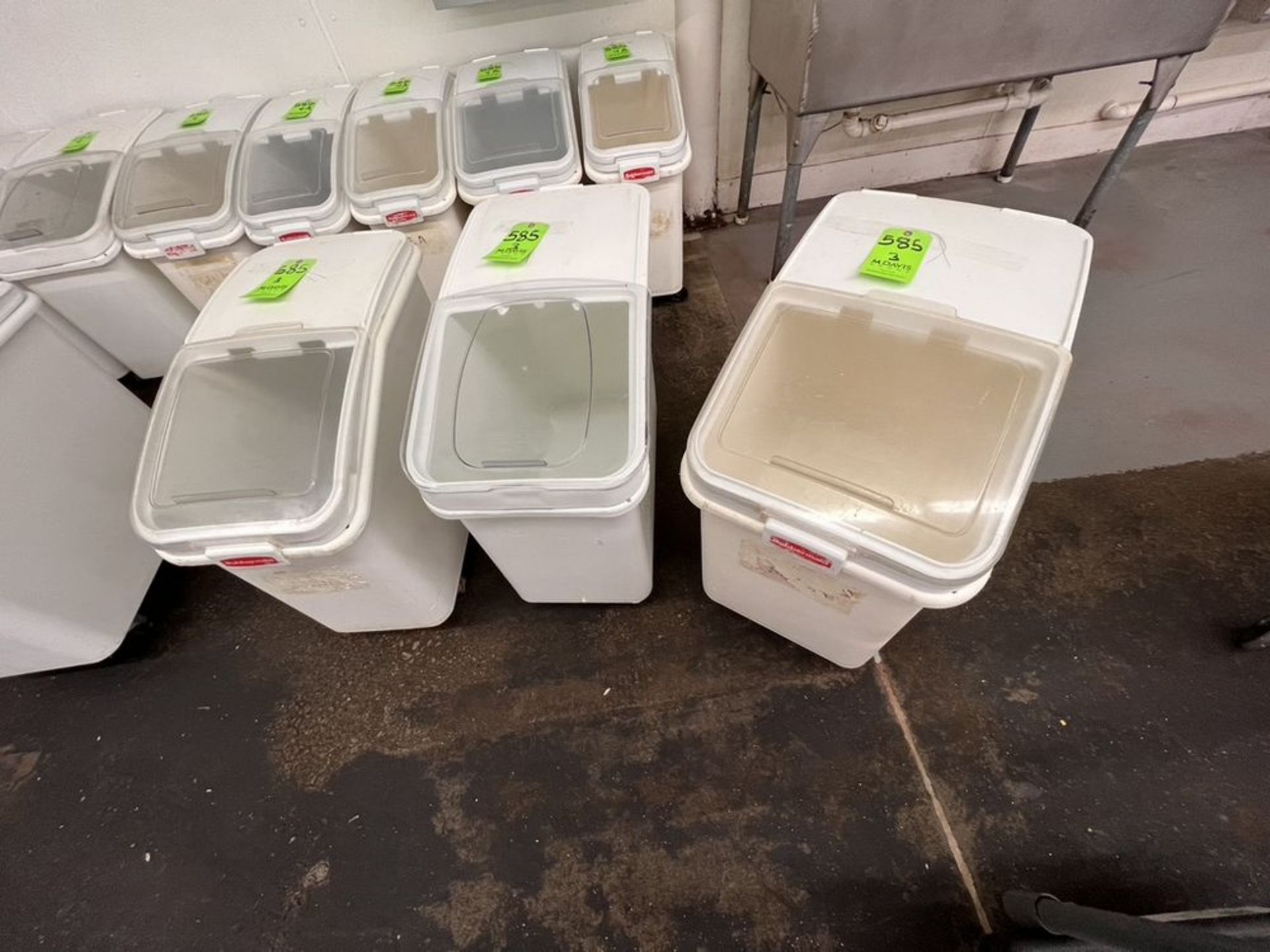 (3) INGREDIENT BINS, RUBBERMAID AND BAKER'S MARK