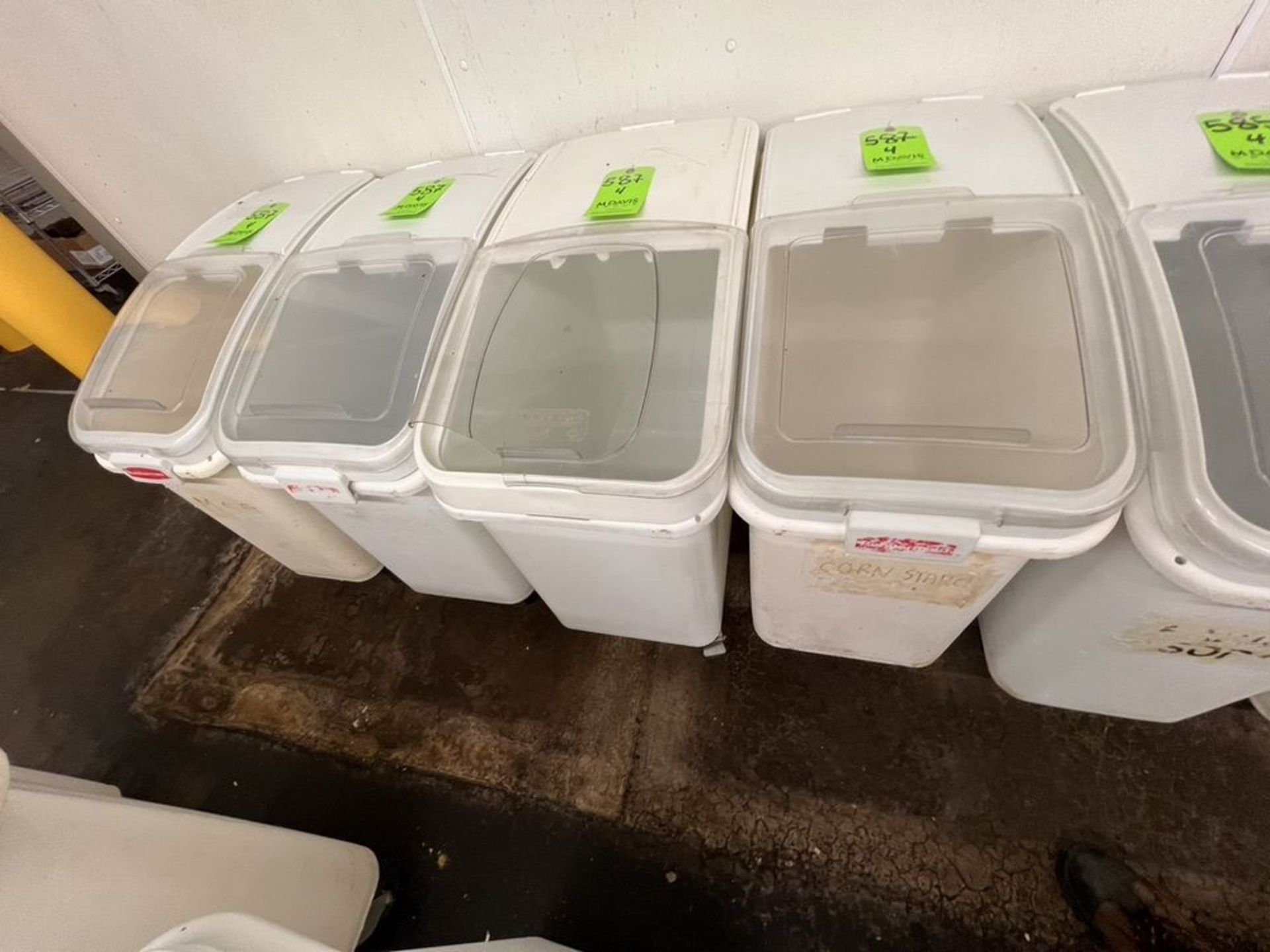(4) INGREDIENT BINS BY RUBBERMAID AND BAKER'S MARK