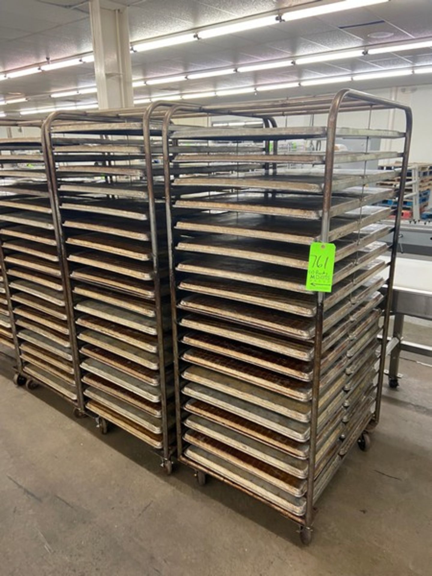 (4) PORTABLE DOUBLE SIDED BAKING PAN RACKS, MOUNTED ON CASTERS (LOCATED IN HERMITAGE, PA) - Image 2 of 2