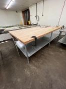 JOHN AND BOOS CO WOOD TOP WORK TABLE, APPROX. DIMS: 120 X 60 X 37