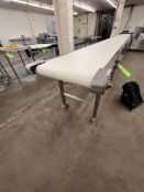 PORTABLE BELT CONVEYOR, APPROX. BELT DIMS: 300 IN L X 24 IN W X 36 IN H, S/S FRAME