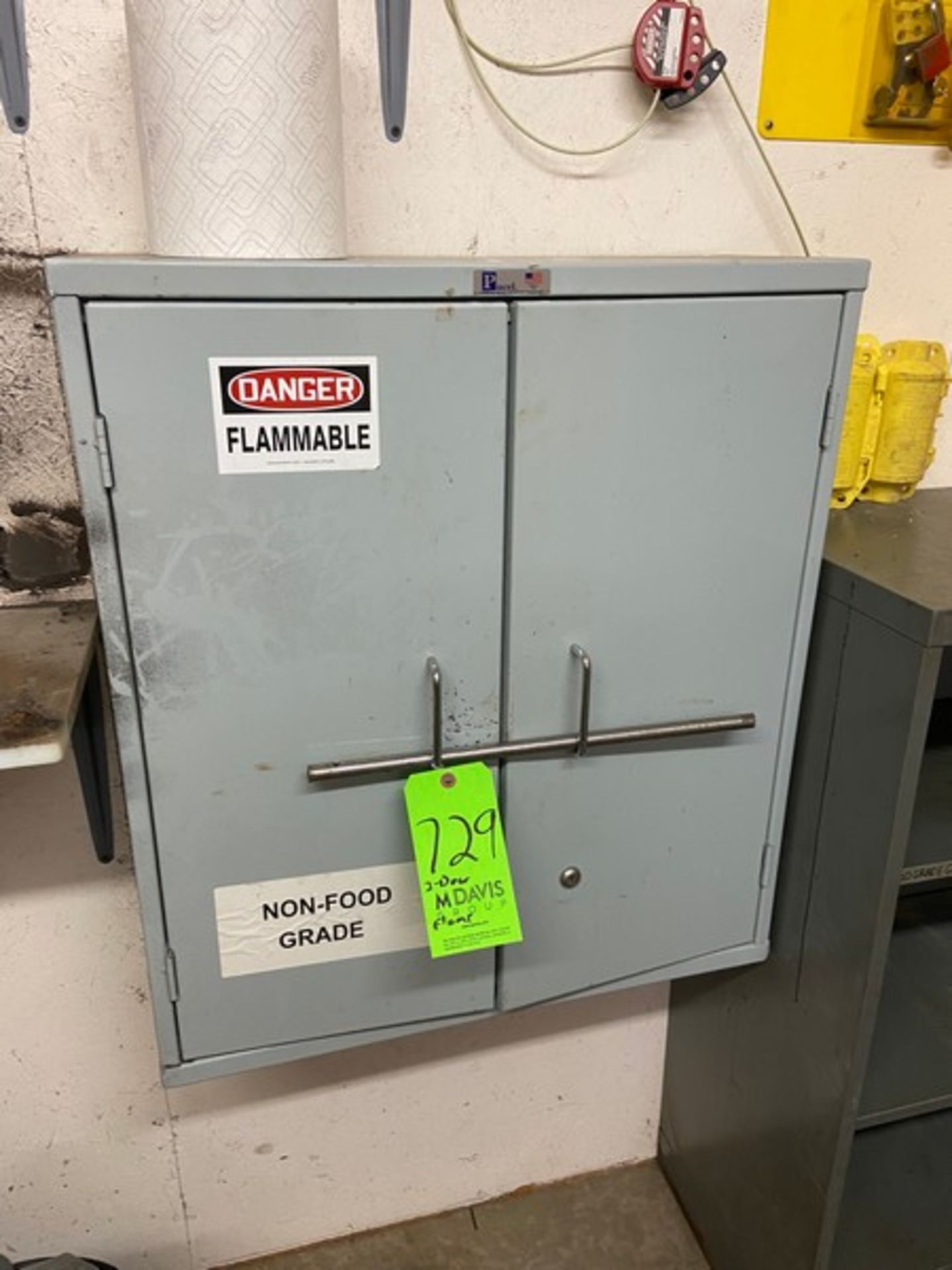 DOUBLE DOOR FLAMMABLE STORAGE CABINET, WALL MOUNTED (LOCATED IN HERMINIE, PA)