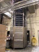 NERCON SPIRAL ELEVATING CONVEYOR, APPROX. 28-1/2 FT. H, 16 IN. BELT W, APPROX. 33 IN. INFLOW H,