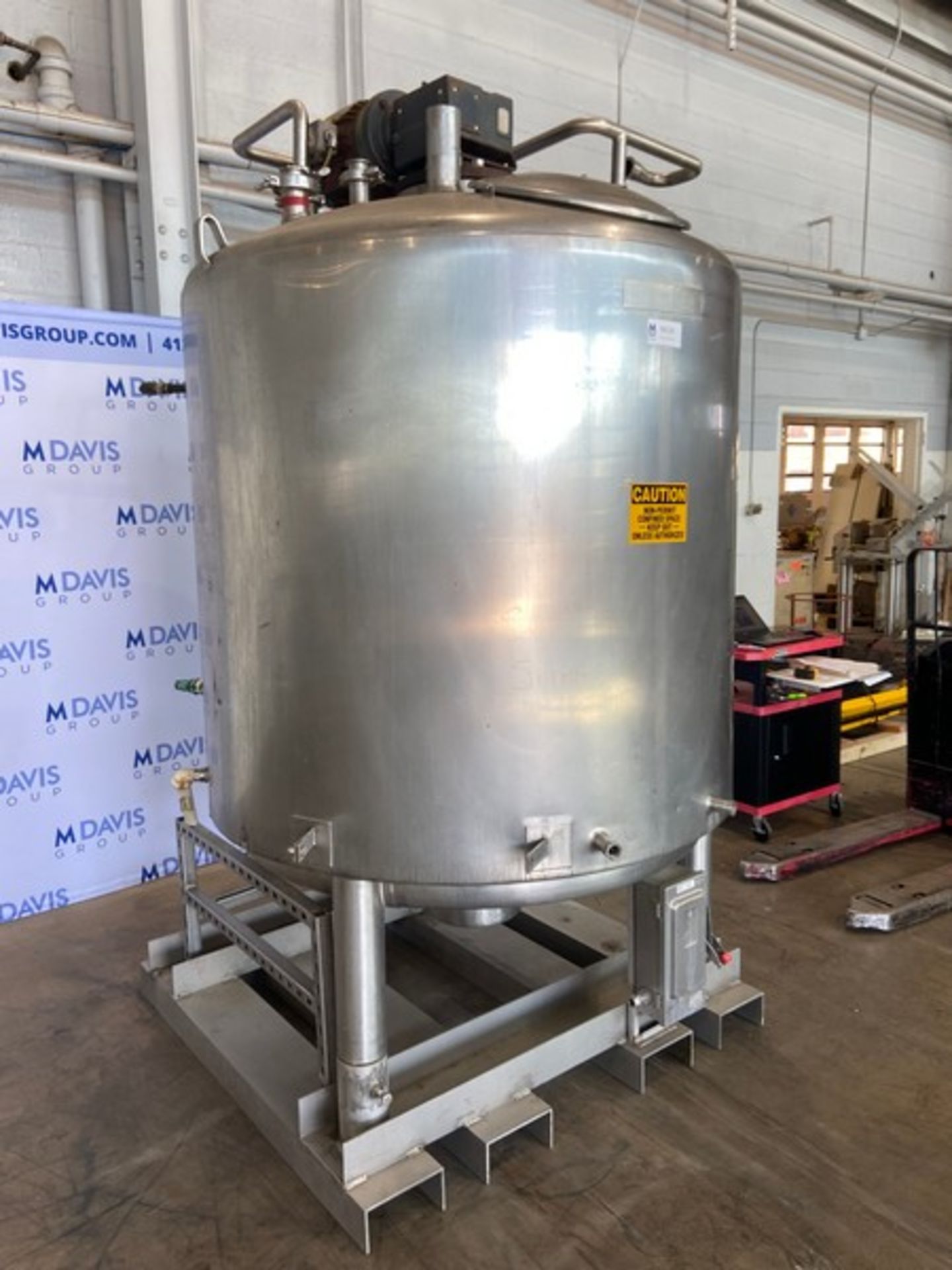 Mueller Aprox. 500 Gal. Jacketed S/S Tank, Internal Dims.: Aprox. 55" Tall x 52" Dia., with CIP - Image 2 of 13