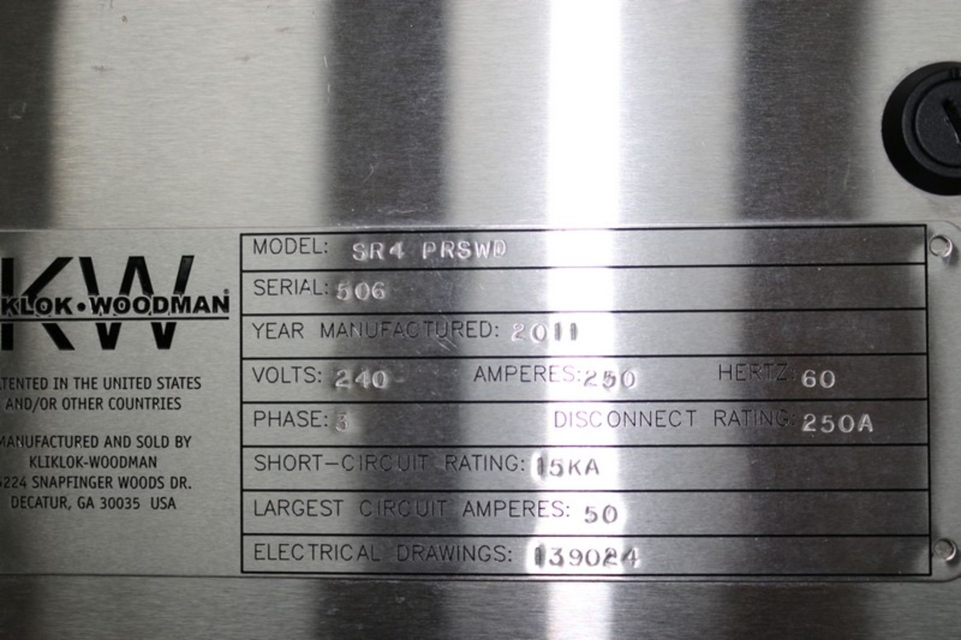 2011 Kliklok-Woodman Tray Former, M/N SR4 PRSWD, S/N 506, 240 Volts, 3 Phase, with Boower (INV# - Image 7 of 10