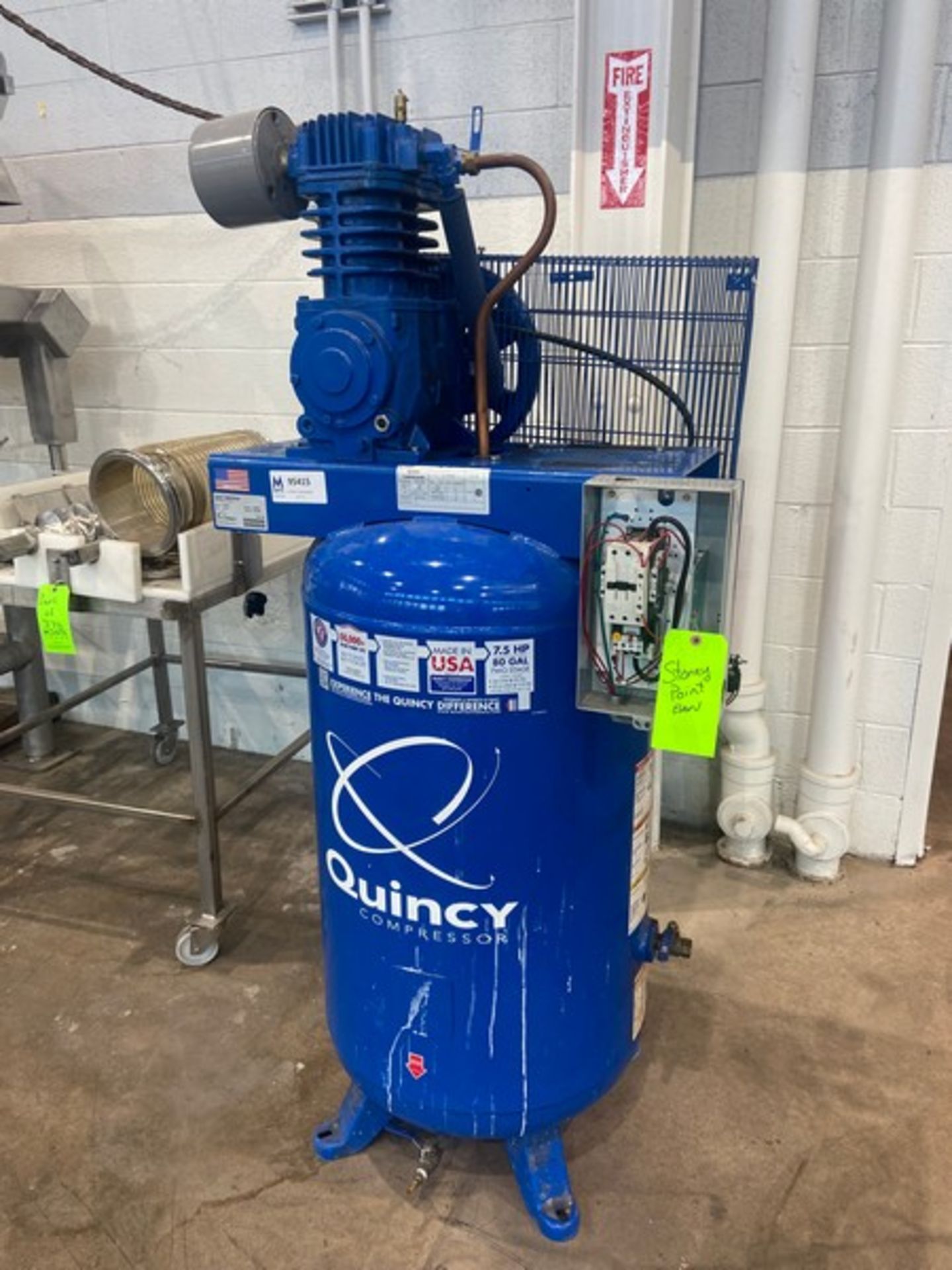 2013 Quincy 7.5 hp Air Compressor, M/N 271CS80VCB, S/N UTZ650588, with 80 Gal. Vertical Receiver - Image 2 of 6