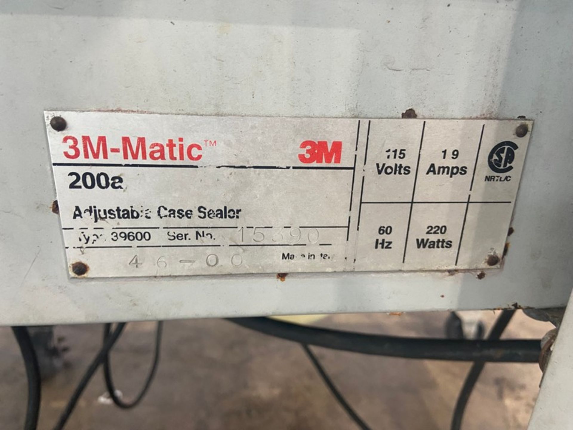 3M Matic Top & Bottom Case Sealer, M/N 200a, S/N 15390, Mounted on Portable Frame (INV#88878) ( - Image 3 of 5