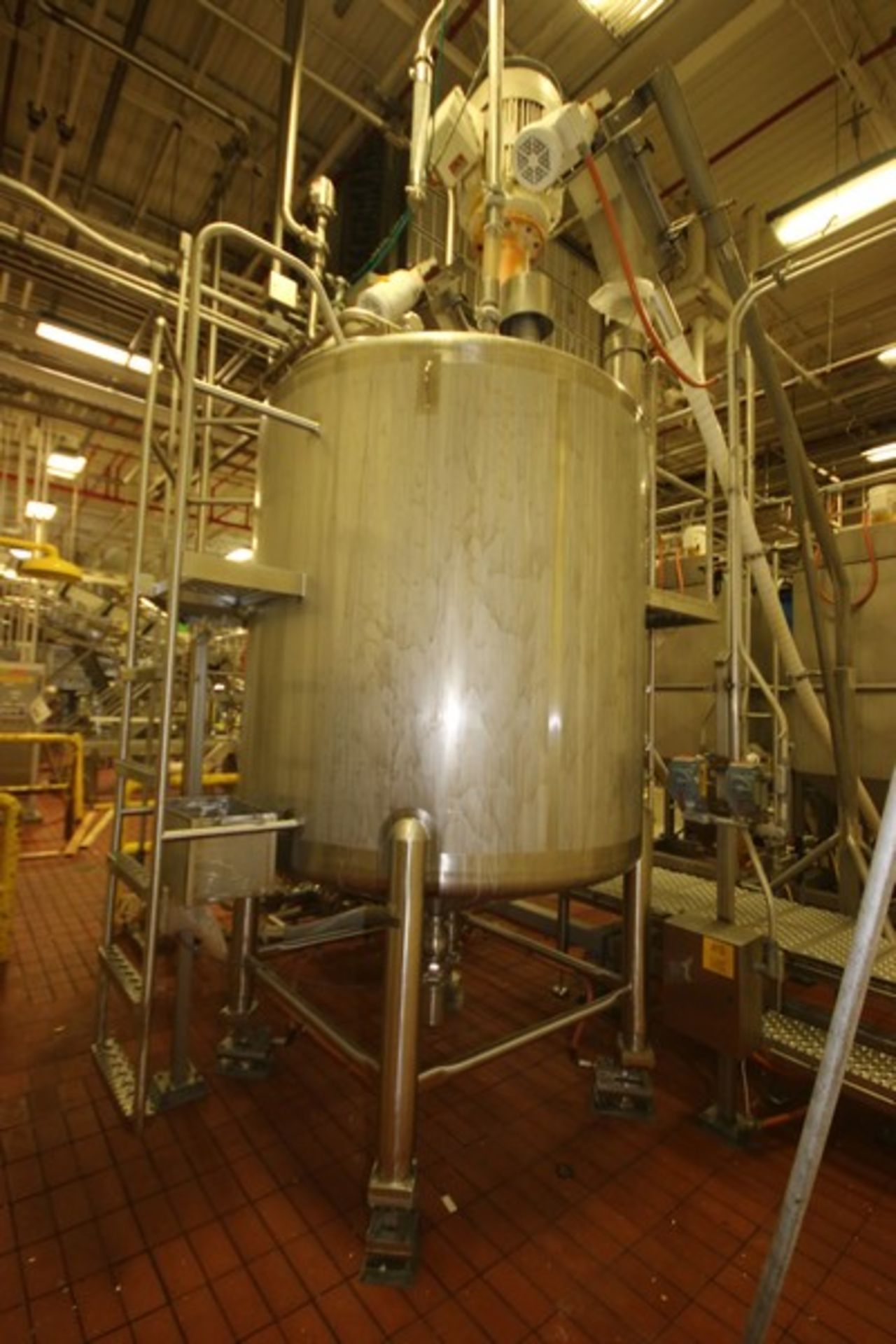 Feldmeier 1,000 Gal. S/S High Shear Mix Tank, S/N E-1020-00, with Dome Top/Dish Bottom, with S/S Man - Image 14 of 23