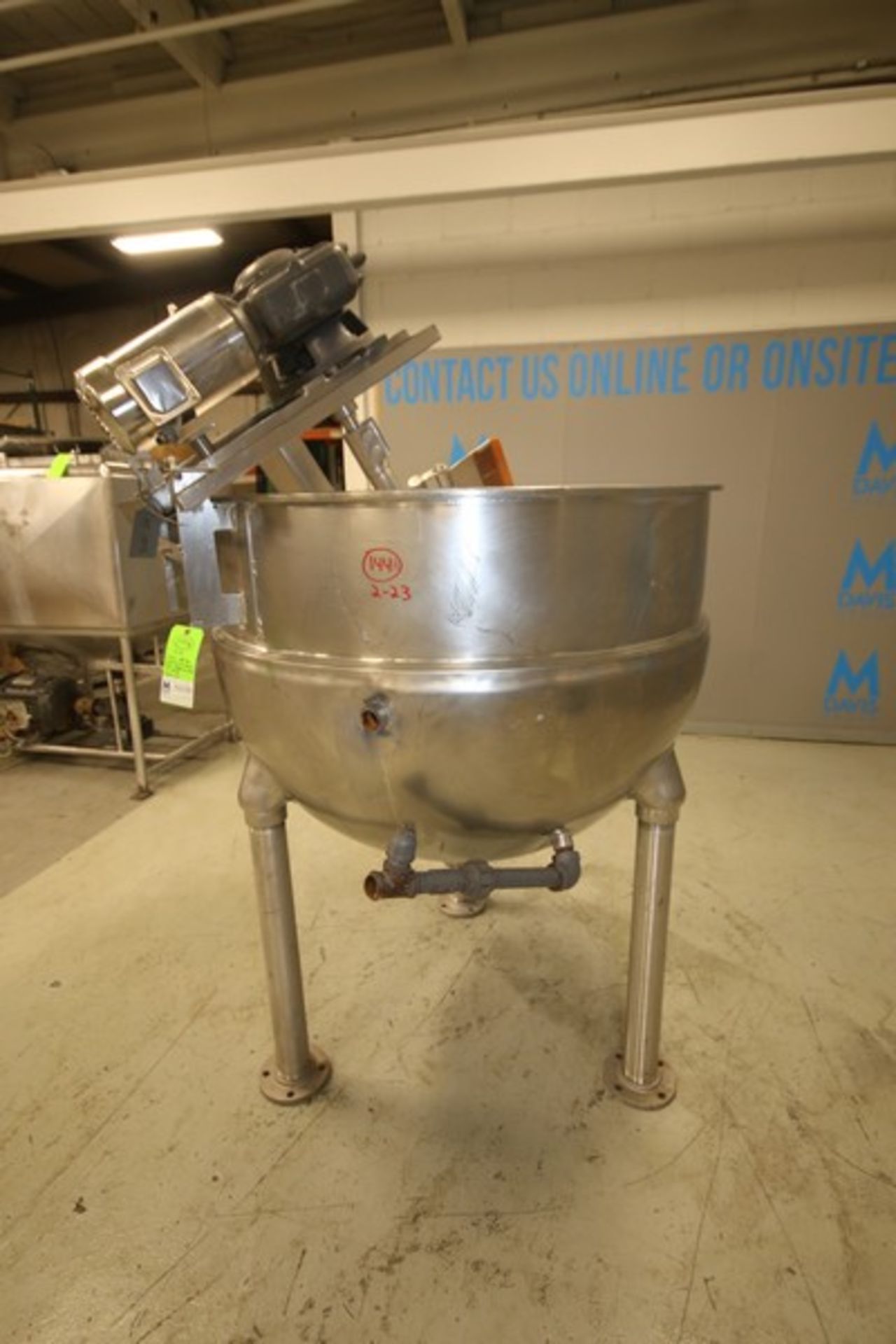 Groen 200 Gal. S/S Jacketed Kettle, Model INA / 2-200, SN 1978, BN 88764, with Scrape Surface Off- - Image 4 of 7