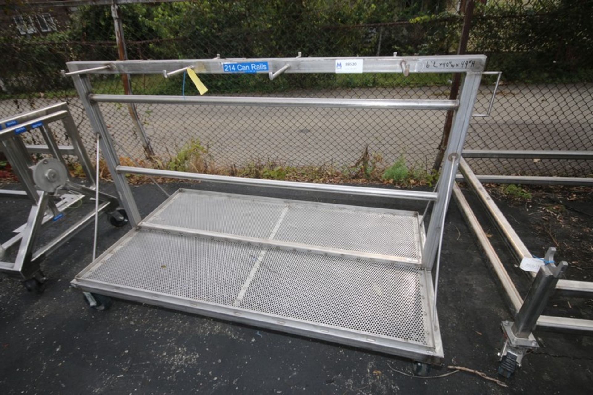 6' L x 40" W x 49" H, S/S Portable Rack (INV#88520)(Located @ the MDG Auction Showroom in Pgh.,