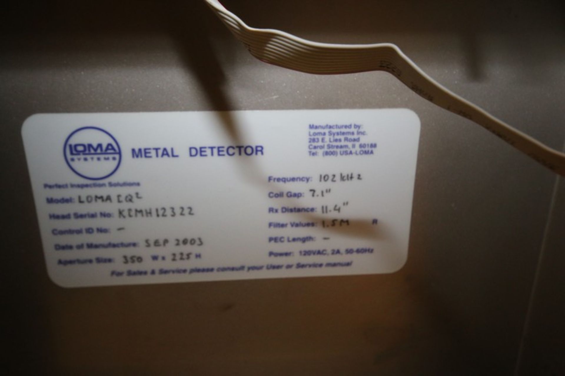 Loma S/S Metal Detector Head, Model LOMA IQ2, SN KEMH12322, with 13" W x 8" H Product Opening, - Image 8 of 8