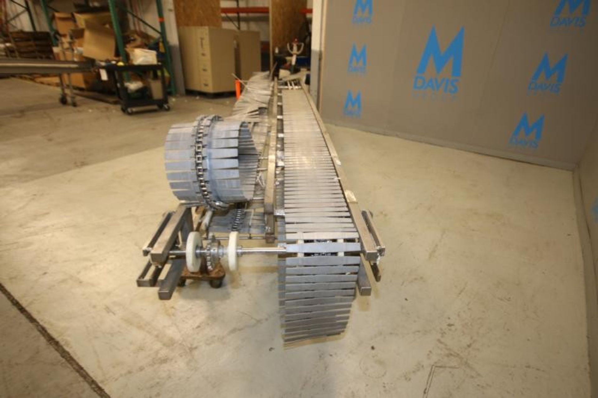 15' L x 29" W x 29" H S/S Conveyor with Dual 10" W Plastic Table Top Chain (Note: No Drive) (INV#