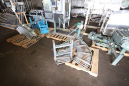 Lot of (4) Sections of Hytrol Skate & Belt Conveyor Sections, Includes (2) 5' L x 13" W Turns & (