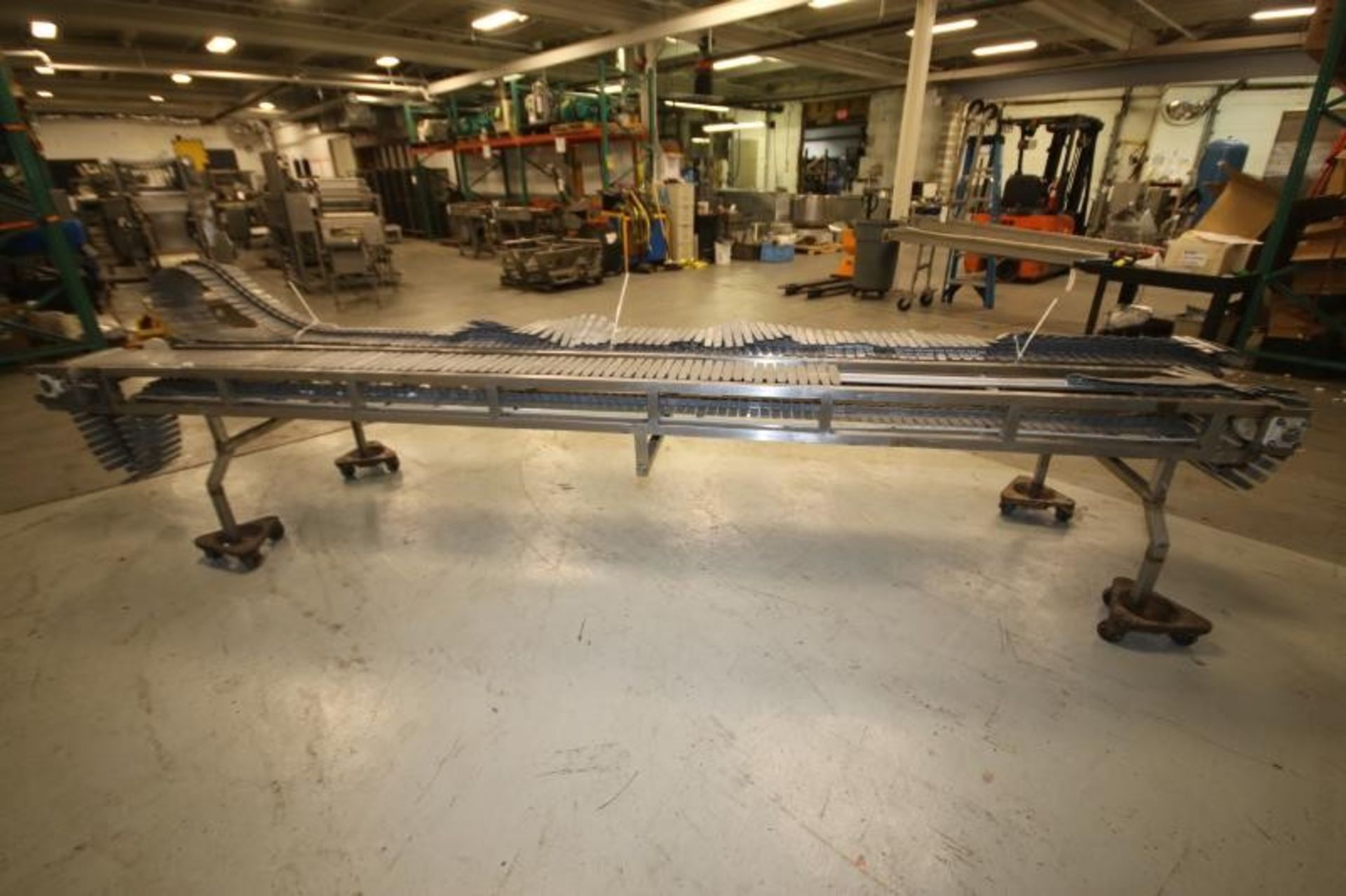 15' L x 29" W x 29" H S/S Conveyor with Dual 10" W Plastic Table Top Chain (Note: No Drive) (INV# - Image 4 of 4