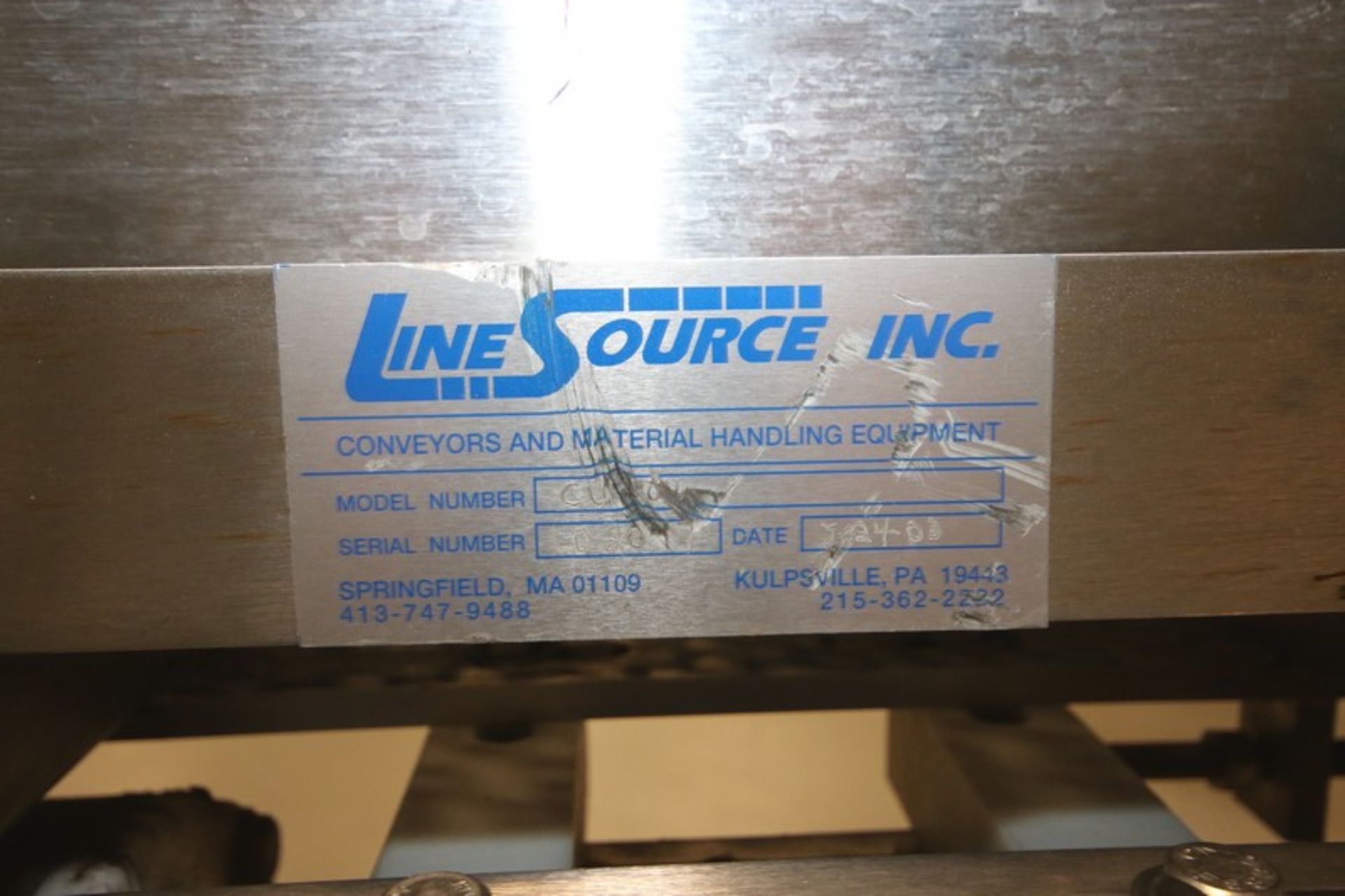 Line Source S/S Inclined Conveyor, M/N CV8016, S/N L02047, Overall Dims.: Aprox. 7 ft L x 12" W x - Image 8 of 11
