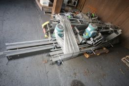 Lot of (10) Sections of Multi Conveyor 8" W Product Conveyor, Over (60) Feet Total, From 4' L to 13'