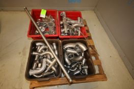 Pallet of Assorted S/S Fittings from 1.5" to 3" Including Elbow, Tees, Reducers and Connectors (