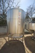 DCI Aprox. 700 Gallon Dome Top, Dome Bottom Jacketed S/S Tank, SN JS2295, MAWP 60/15 psi @ 300°F,