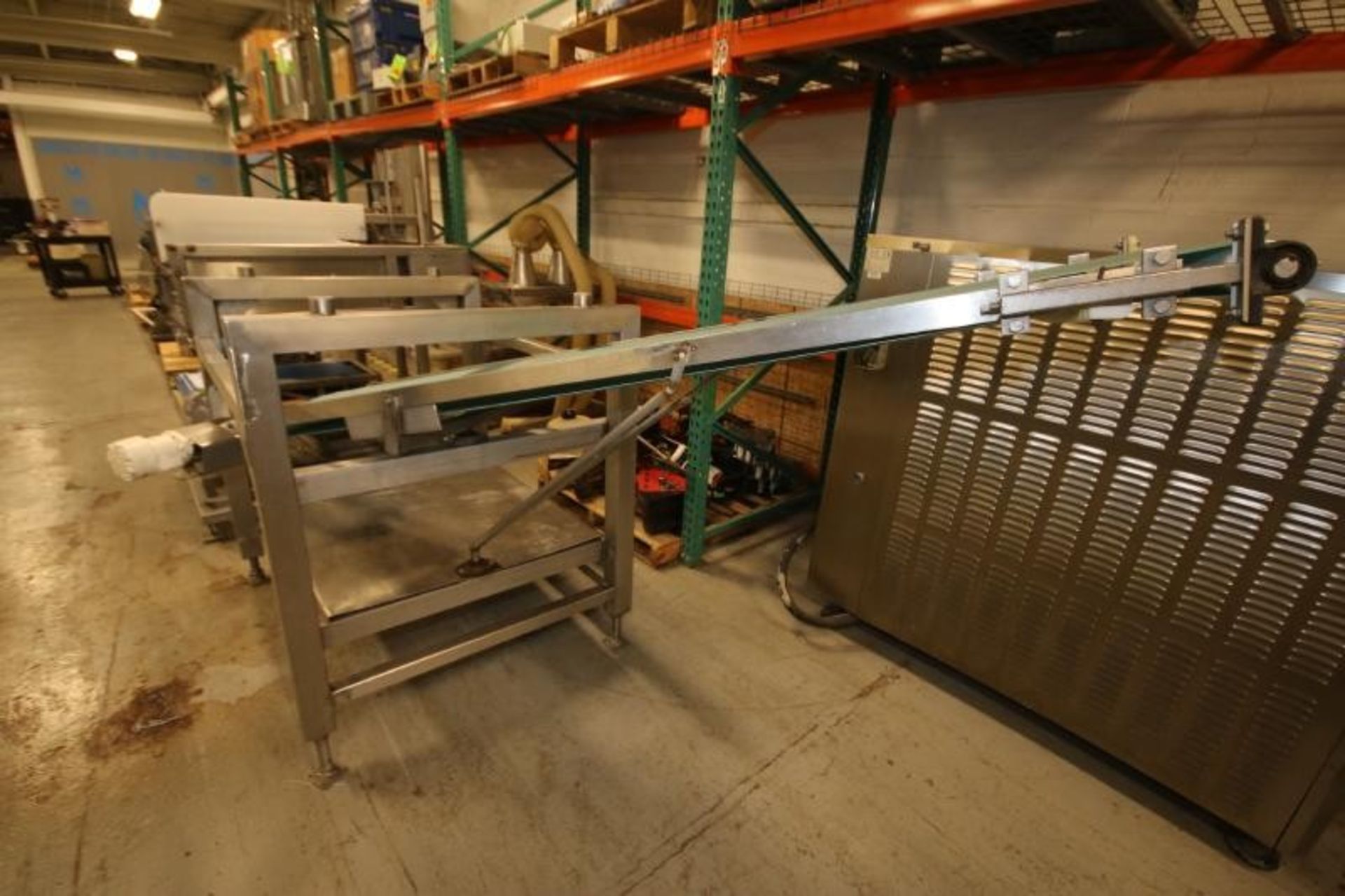 92" L x 16" W Rotating Inclined S/S Belt Conveyor System with Drive Motor, Mounted on 50" L x 42" - Image 2 of 2