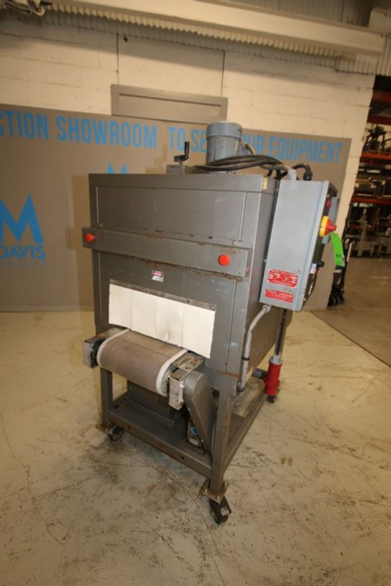 Shanklin 15" W x 9"H, Shrink Wrap Heat Tunnel, Model T-7XL, SN T-96342, 460 V 3 Phase, Mounted on - Image 3 of 10